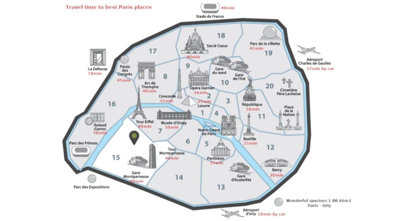 蒂艾Grand F4 De 70M2 Pour 6 Personnes - Paris 12Eme Gare De Lyon, Orly Airport公寓 外观 照片